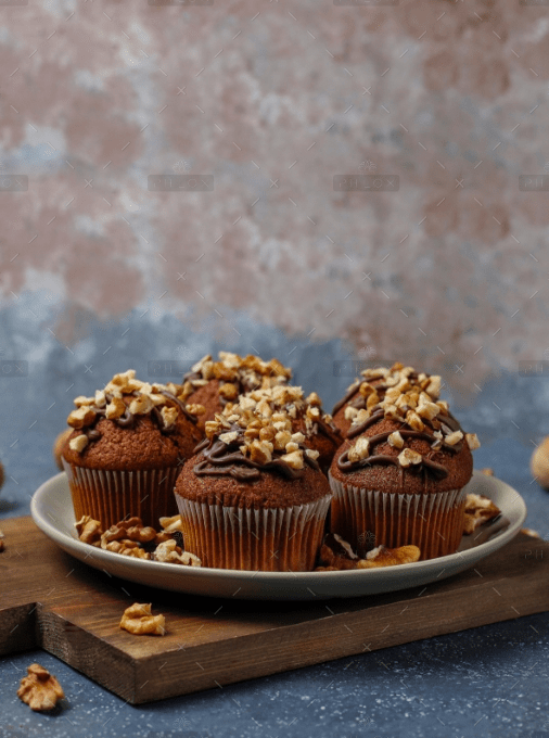 demo-attachment-804-chocolate-walnut-muffins-with-coffee-cup-with-walnuts-dark-surface