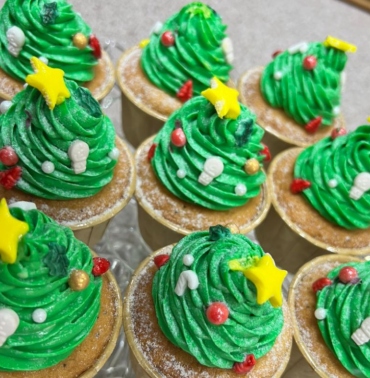 Christmas Tree Cream Cupcakes